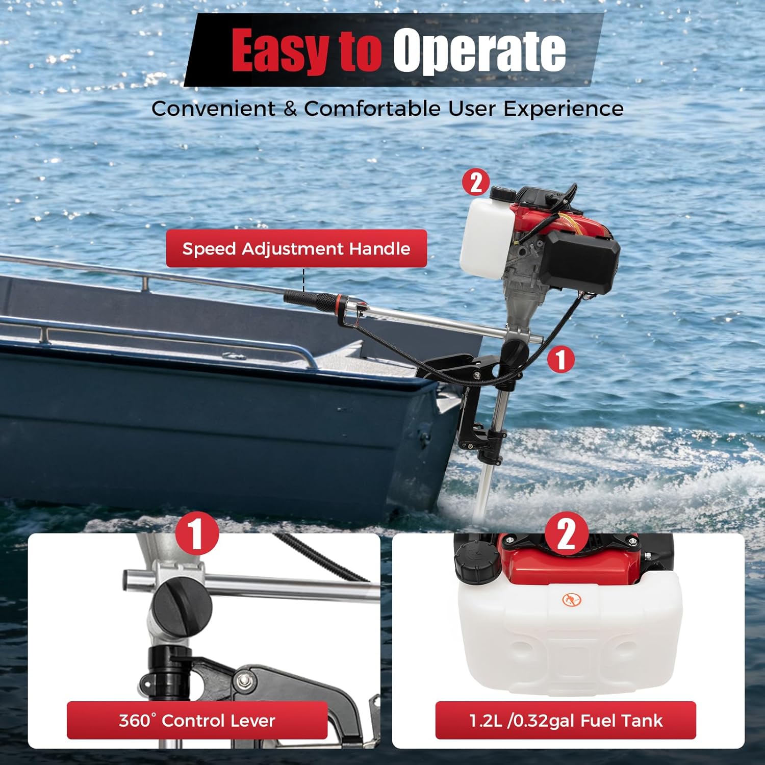 4HP Outboard Motor, 4 Stroke 5 - Fishing Boat Outboard Motor 评论和价格