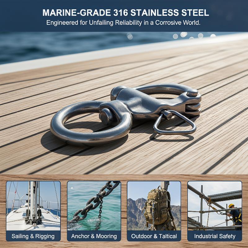 Marine Swivel Snap Shackle 316 - Fishing Boat Trailer 评论和价格